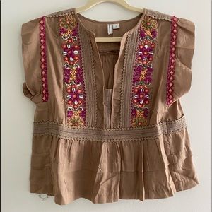 Anthropologie Blank London Embroidered Blouse